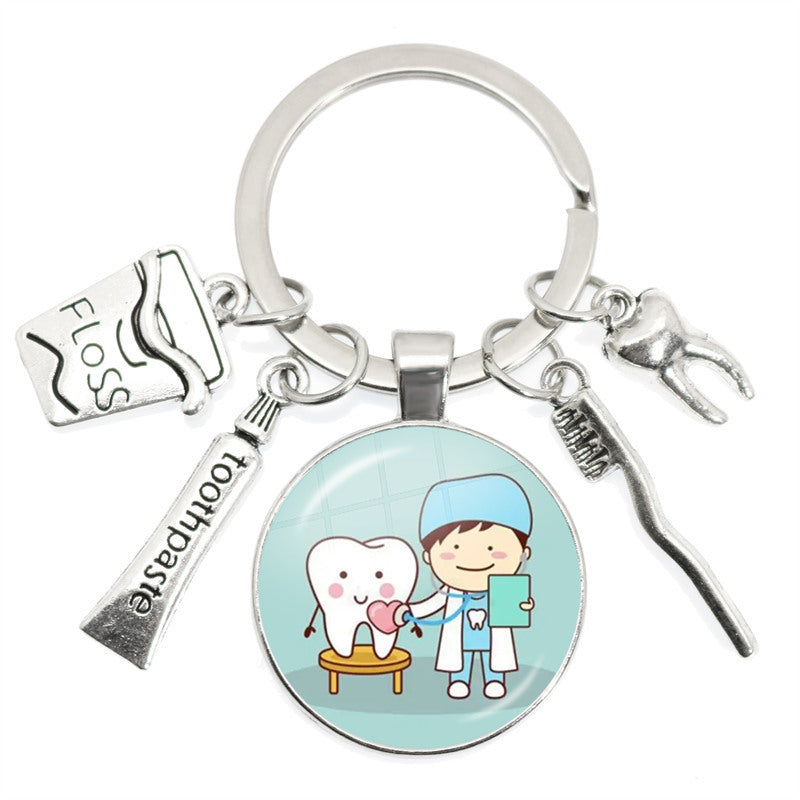 Wholesale Alloy Tooth Shape Keychain